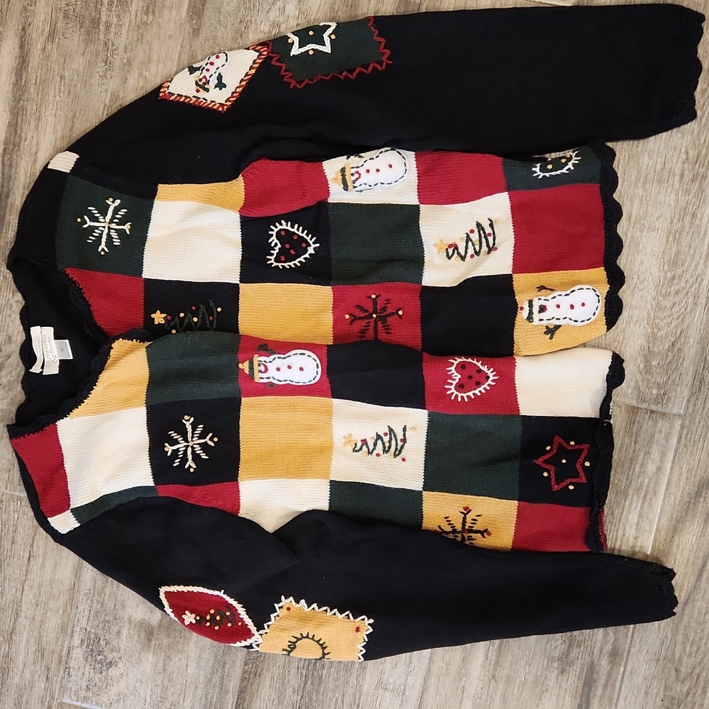 Patchwork look Winter Sweater